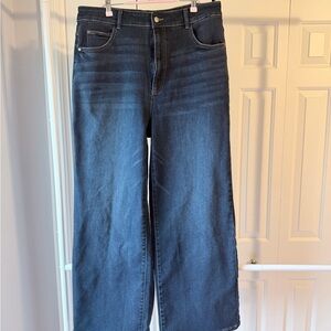 Well Worn Dark Blue Flare Jeans